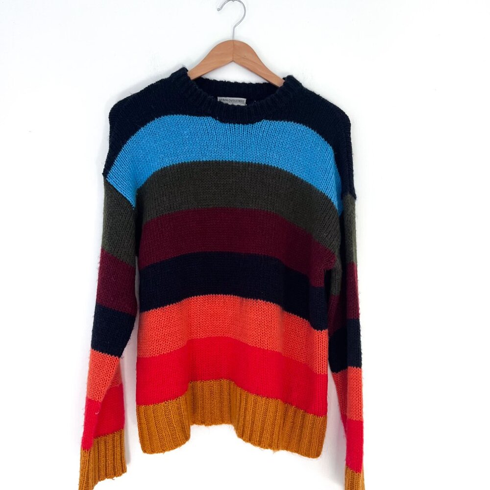 Urban Outfitters Bobby Boyfriend Striped Bold Multi-Color Sweater Size Small - Picture 6 of 12